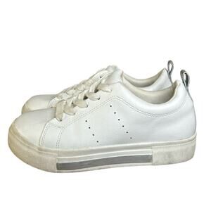 Treasure & Bond Kids All White Fashion Sneakers Leather/Synthetic Size 2